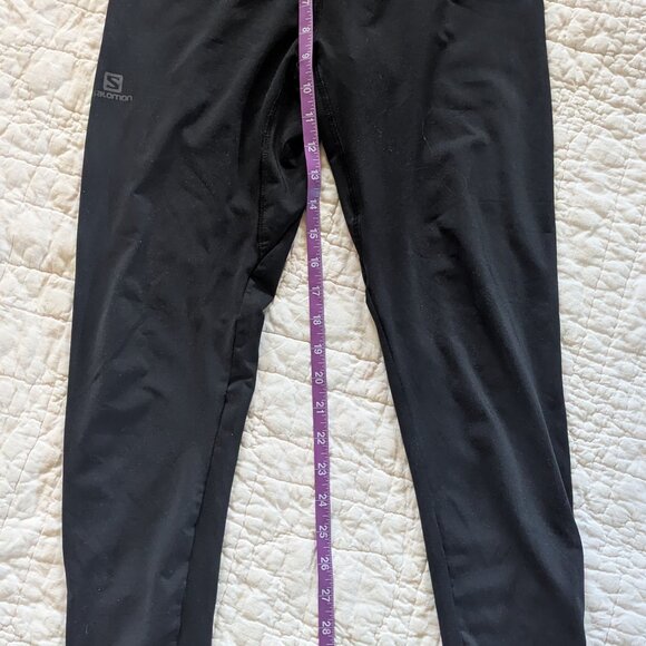 Salomon Women's Black Under Ski Leggings Reflective Pants Size M - Picture 1 of 7
